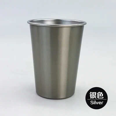 Silver 4 шт./лот, пустая сублимационная коническая чашка из нержавеющей стали, индивидуальная пивная кружка DIY, может напечатать фотографии кружки объемом 300 мл - Цвет: Silver