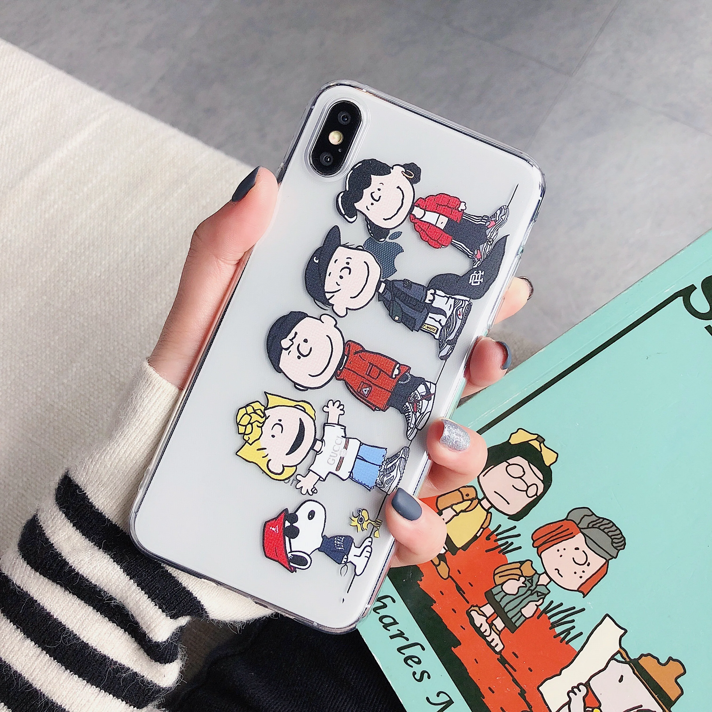 Прозрачный ультра тонкий мультяшный чехол для IPhone 11 Pro 6 S 6s Plus X XR XS Max 8 8plus 7 прозрачные чехлы для телефона чехол s ProMax чехол - Цвет: F