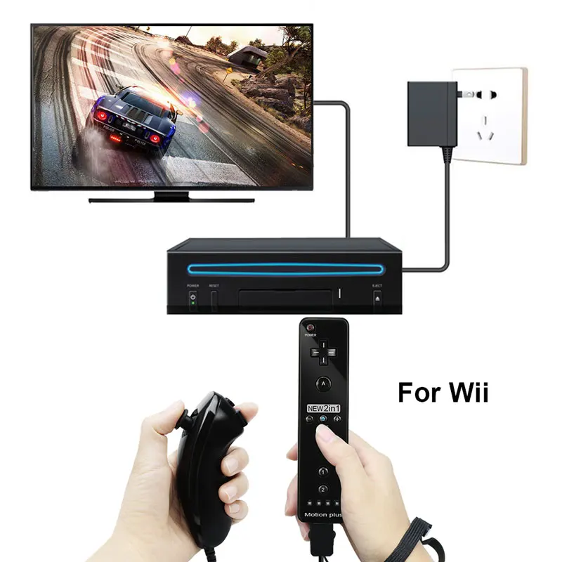 Беспроводной геймпад для nintendo wii 2в1 набор встроенных Motion Plus Nunchuck Джойстик контроллер пульт дистанционного управления игровой коврик аксессуары