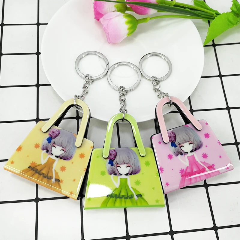Новый тренд акриловые УФ-печать зеленого цвета брелок-подвеска аниме девочка с