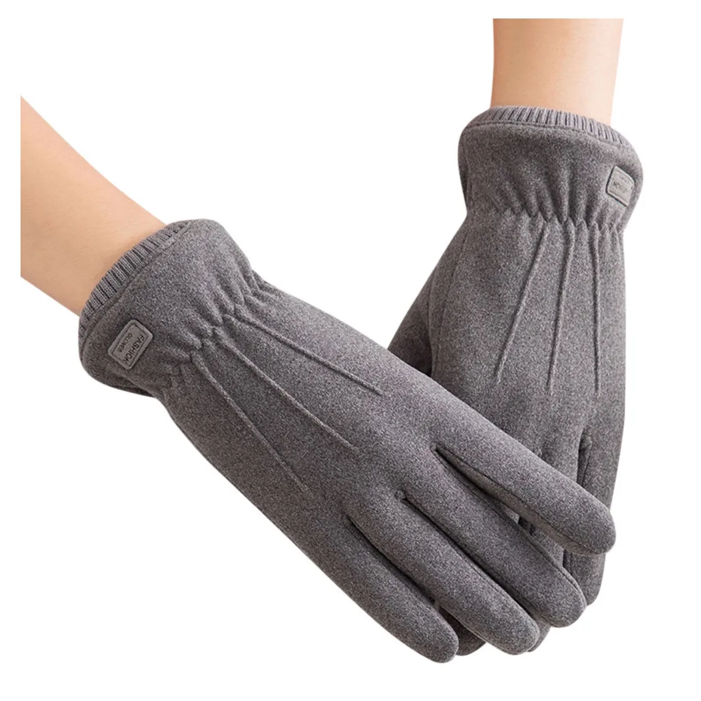 Перчатки женские зимние элегантные теплые перчатки однотонные рукавицы Ladieds ветрозащитные для вождения лыжные перчатки Guantes Invierno Mujer - Цвет: Gray