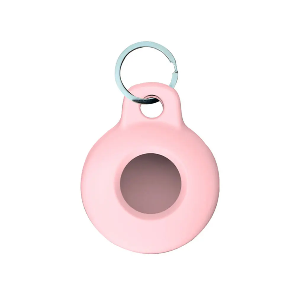 Wholesale Long Silicone AirTag Tracker Holder Loop Case Cover Ring Key  Chain for Apple AirTag (Pink)