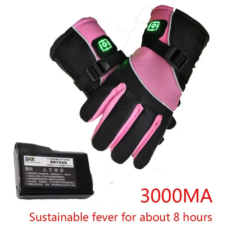 Зимние электрические перчатки USB перчатки с подогревом литиевая батарея переключатель зарядки наружные теплые лыжные перчатки