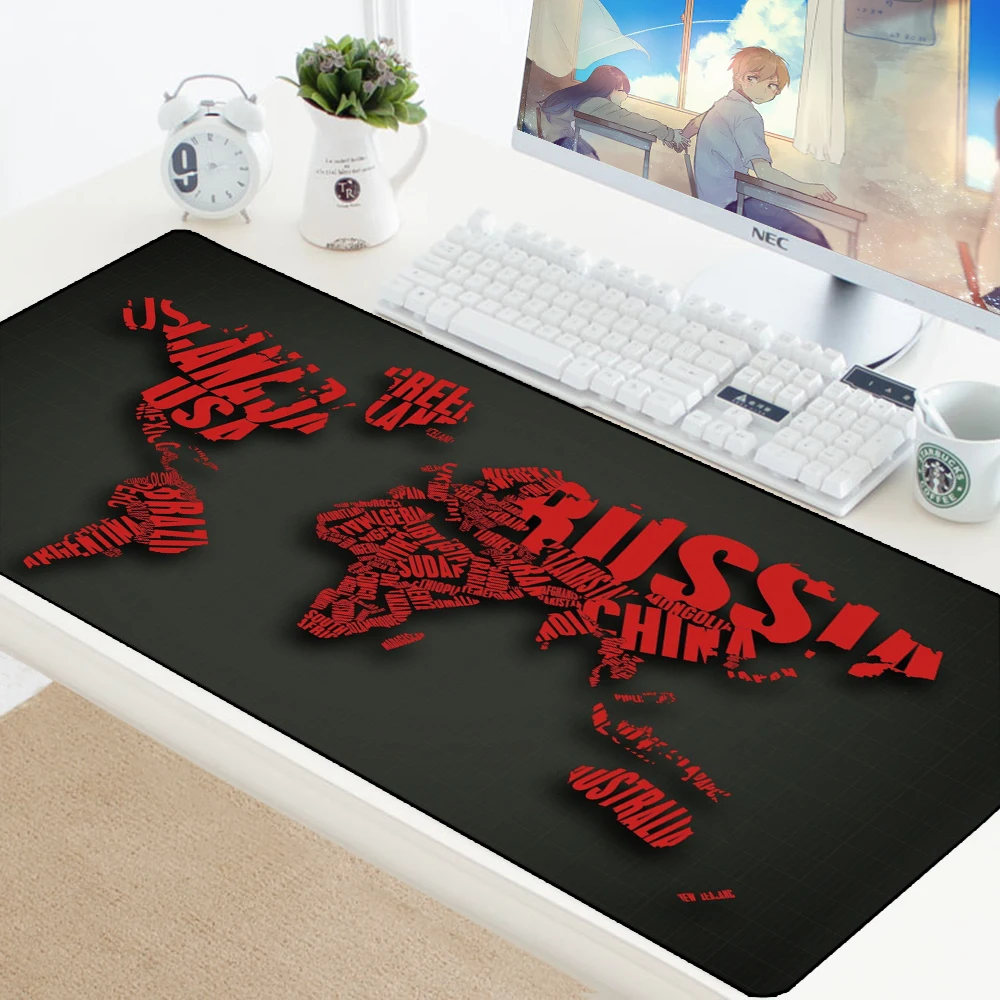  Old Worldmap Mouse Pad Large XL Map Mouse Pad Anti-slip Locking Edge Desk Mat Gaming Keyboard Mice 