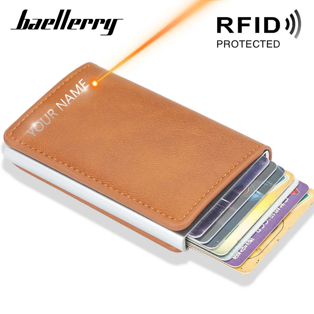 Мужские кошельки с бесплатной гравировкой качественный держатель Rfid карты