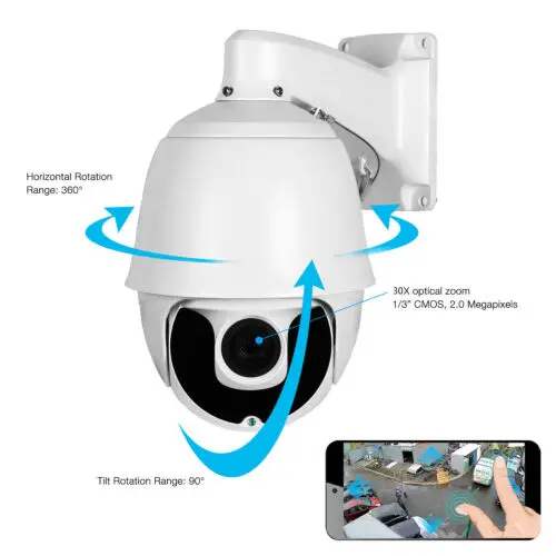 Горячие Продажа Новые 7 дюймов HD 1080P 4MP 5MP PTZ IP Камера Открытый Сеть Onvif Скорость