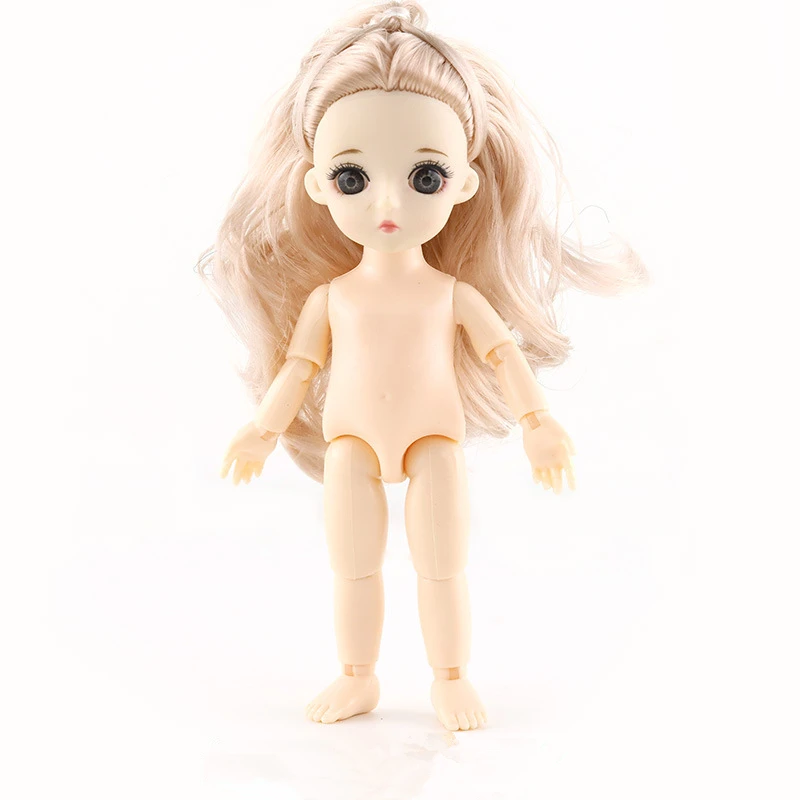 Baby Dolls13 шарнирная подвижная BJD Детская кукла обнаженное тело 15 см Figma модные куклы игрушки для девочек подарок 1/8 DIY игрушки - Цвет: Gold C