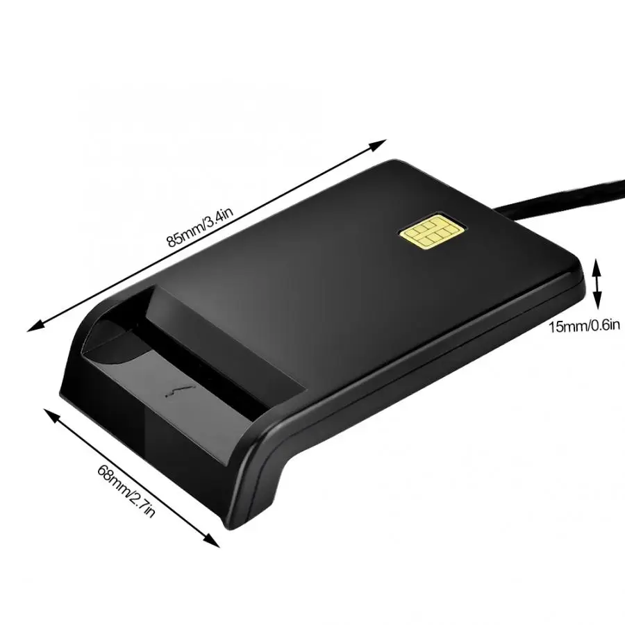 Считыватель карт SIM/ATM/IC/ID, считыватель смарт-карт, USB адаптер, черный rfid Копир, считыватель карт IC, считыватель смарт-карт