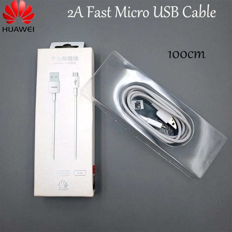 2A 100 см Micro usb-кабель для передачи данных из линейку оригинальных запчастей для HUAWEI быстрая Зарядное устройство кабель для P7 P8 P9 P10 lite mate 7 8 s Honor 7x6 6a 6x 6c 5c 7 6s - Цвет: with retail packging