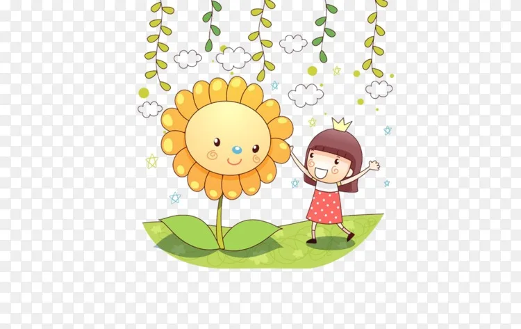 儿童卡通插图-向日葵