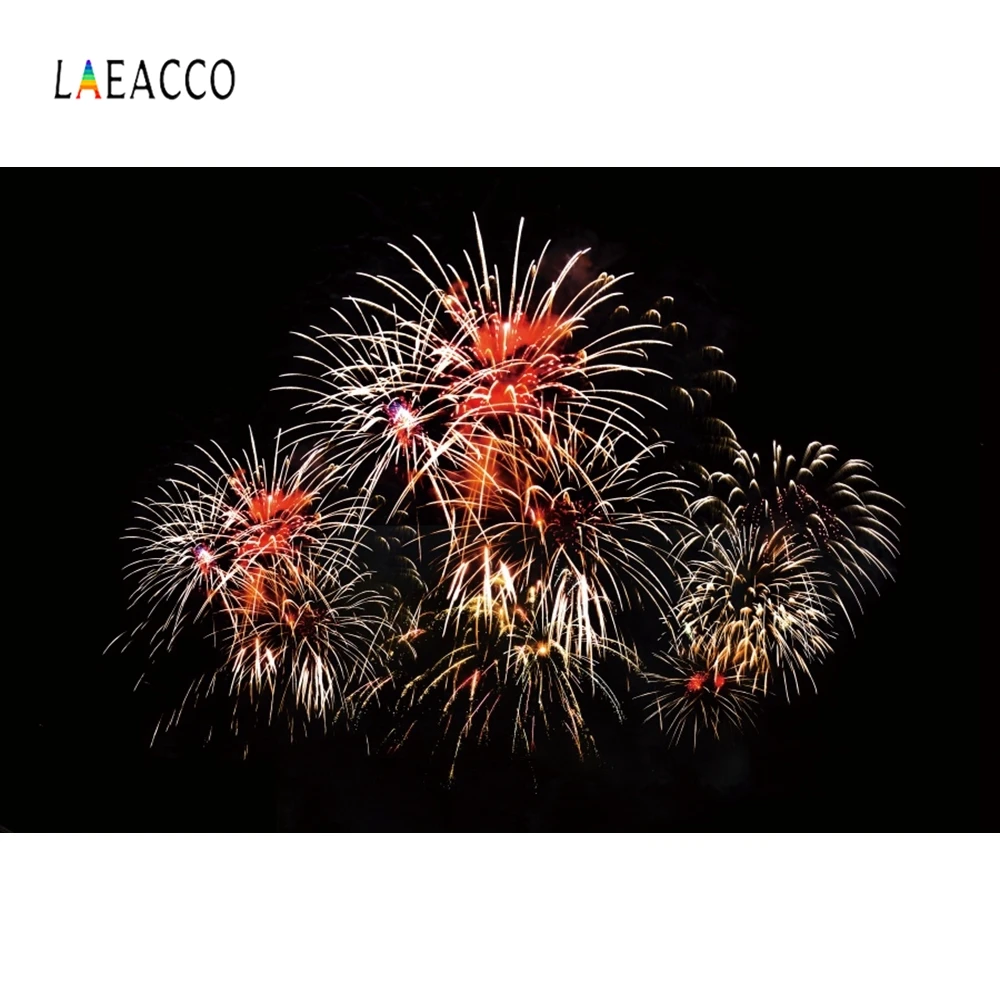 Laeacco новогодние фейерверки черные однотонные фоны для фотосъемки вечеринок