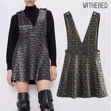 Увядшее зимнее английское элегантное винтажное Замшевое платье без рукавов женское платье vestidos de fiesta de noche мини-платье vestidos Женский блейзер