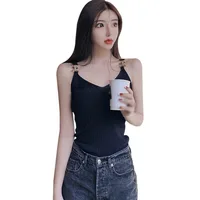 Fashion Women Summer Basic Tops Sexy Strappy Sleeveless Crop Top 2021 Female Casual Solid Color Ribbed Knit Vest - Image 2