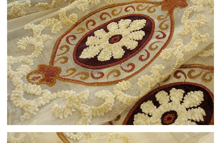 Европейский стиль занавеска для гостиной вышивка продукт на заказ Высокая точность окна занавеска кабинет спальня вилла