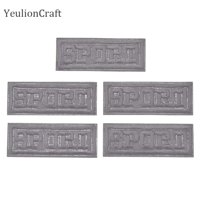 YeulionCraft прямоугольные треугольные Светоотражающие нашивки для вышивания клейкие нашивки вышитые значки аппликаций Diy Швейные материалы