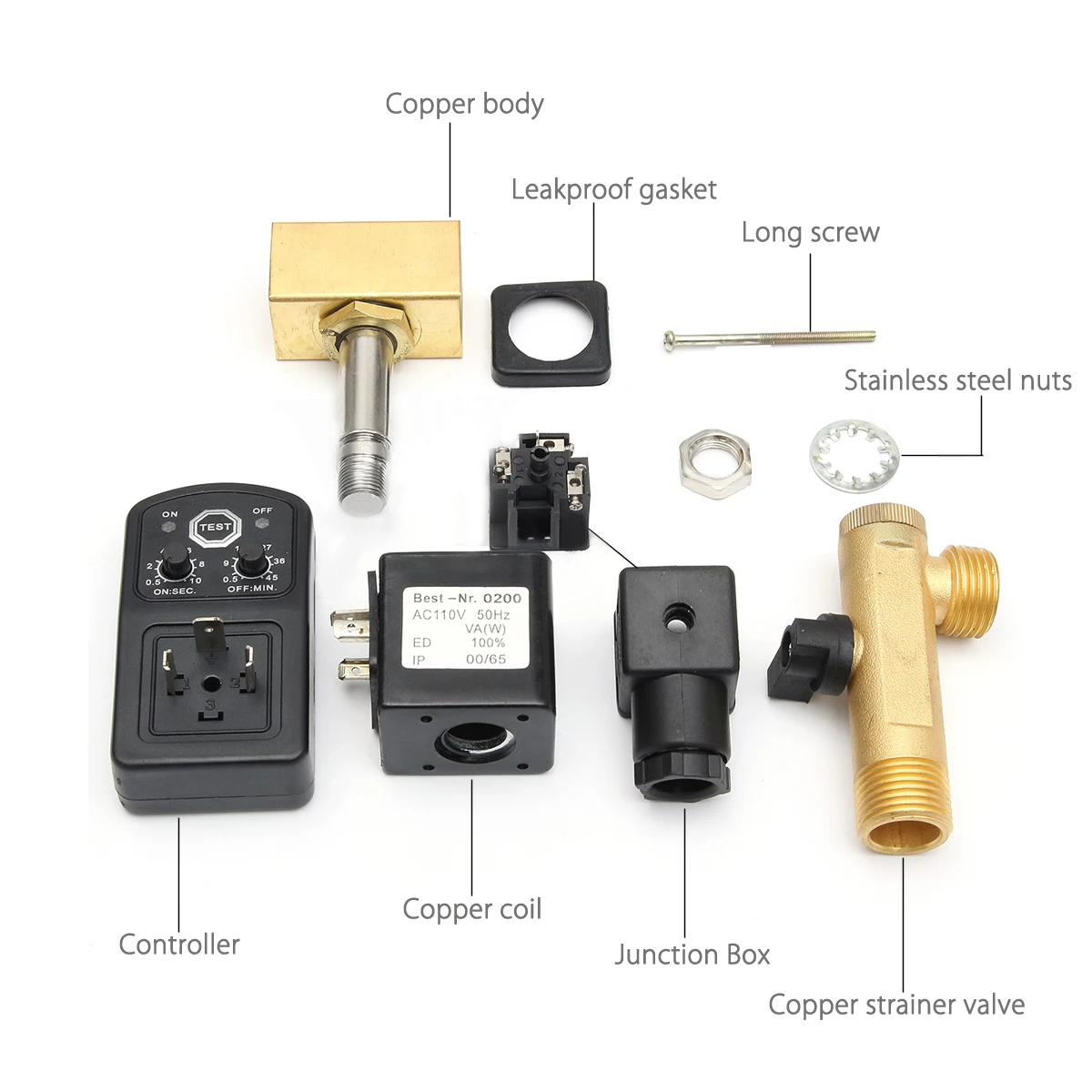 1pc G1 / 2" Electronic Timed Drain Valve AC110V/AC220V Mayitr Air Compressor Gas Tank Automatic 2-way Drain Valve 1.6Mpa