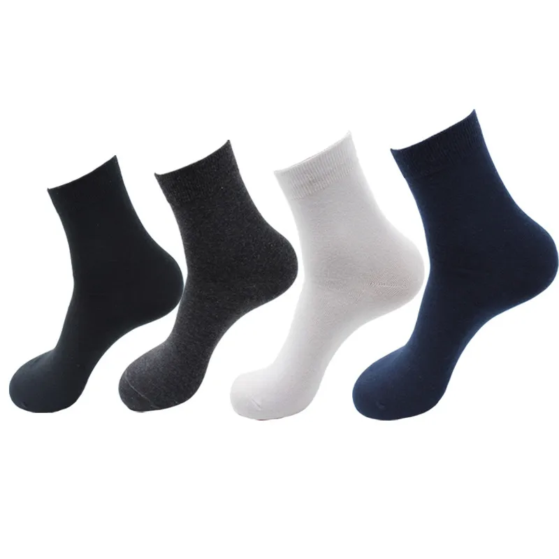 

1 pairs man socks cotton high quality autumn-winter solid color sock man's comfortable breathable black white cotton socks