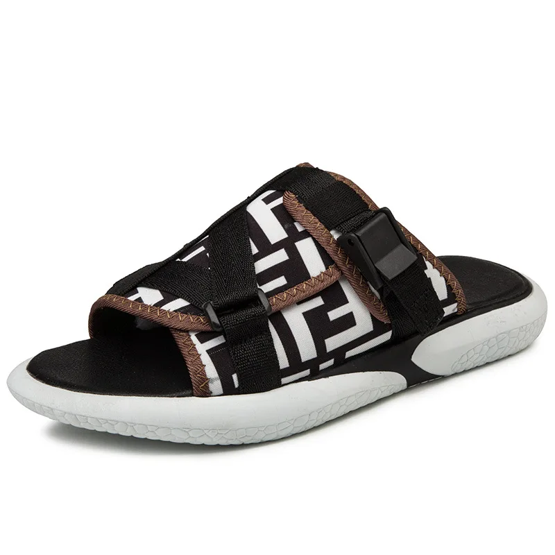 

2019 Summer Sandals Men Thick Bottomed Casual Sandals Men's Breathable Anti-slip A- line Slippers Shoe