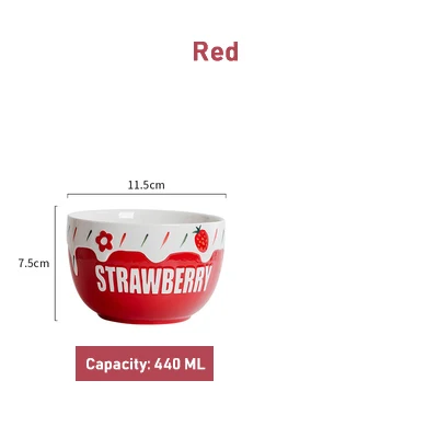 Салатные керамические миски ручная краска миска в форме клубники паста фрукты Cuit злаки клубника салатник посуда кухонный инструмент для приготовления пищи - Цвет: Red