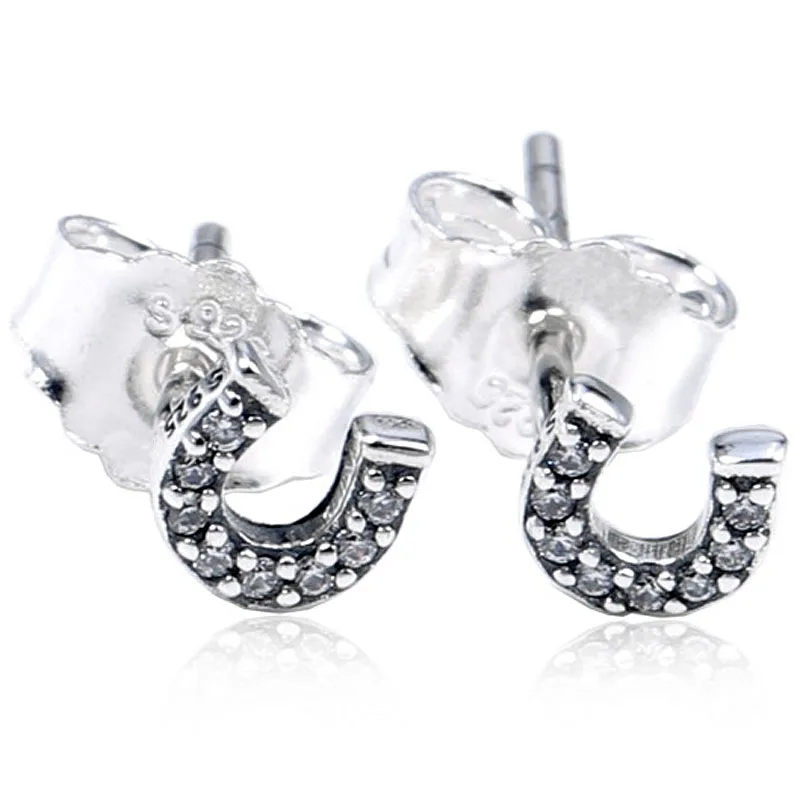 925 пробы серебряные серьги с надписью «My Moon Eye Hamsa Hand Lucky Horseshoe», серьги-гвоздики для женщин, подарок на день рождения, ювелирные изделия