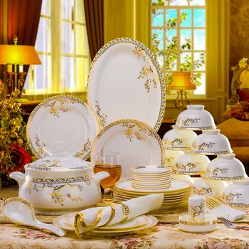 

Dinnerware Set Dishes Bone China Combination Tableware Plates Ceramic Dinner Service