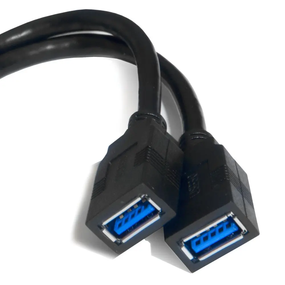 2 Port USB 3.0 Splitter Adapter USB Type A Female to 20 Pin Motherboard Header Extension Cable