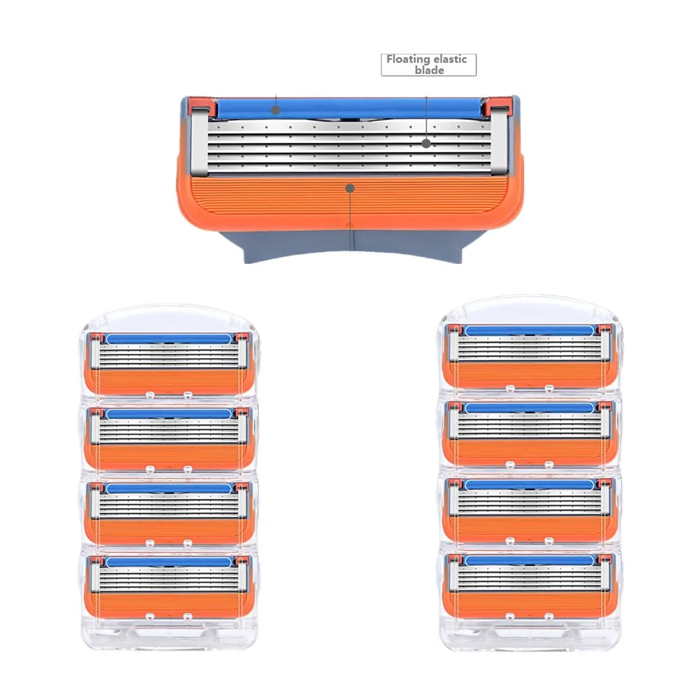 

High Quality Men Shaver Razor Blades Manual 5 Layer Compatible for Gillettee Fusione Same As Original Gillettee Quality 98%