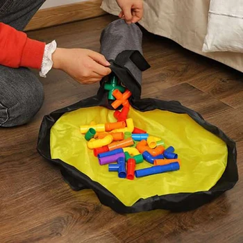 

2 Sets of Large + Small Toy Storage Bucket Bag Toy Cleaning Storage Basket and Game Pad Large Lapacity Toy Storage Bag