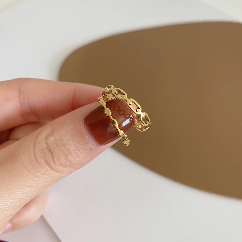 Gold-Ring Stainless Jewelry Yun Ruo Never Fade Woman Gift Titanium Steel Vintage Yellow