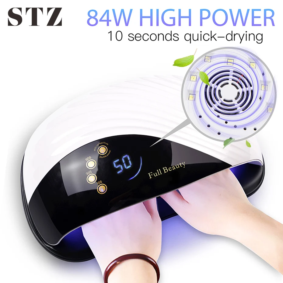 

STZ 84W UV LED Nail Lamp Manicure High Power Auto Sensor Nail Dryer 42 LEDs Quick Curing All Gel Polish LCD Touch Display MDone