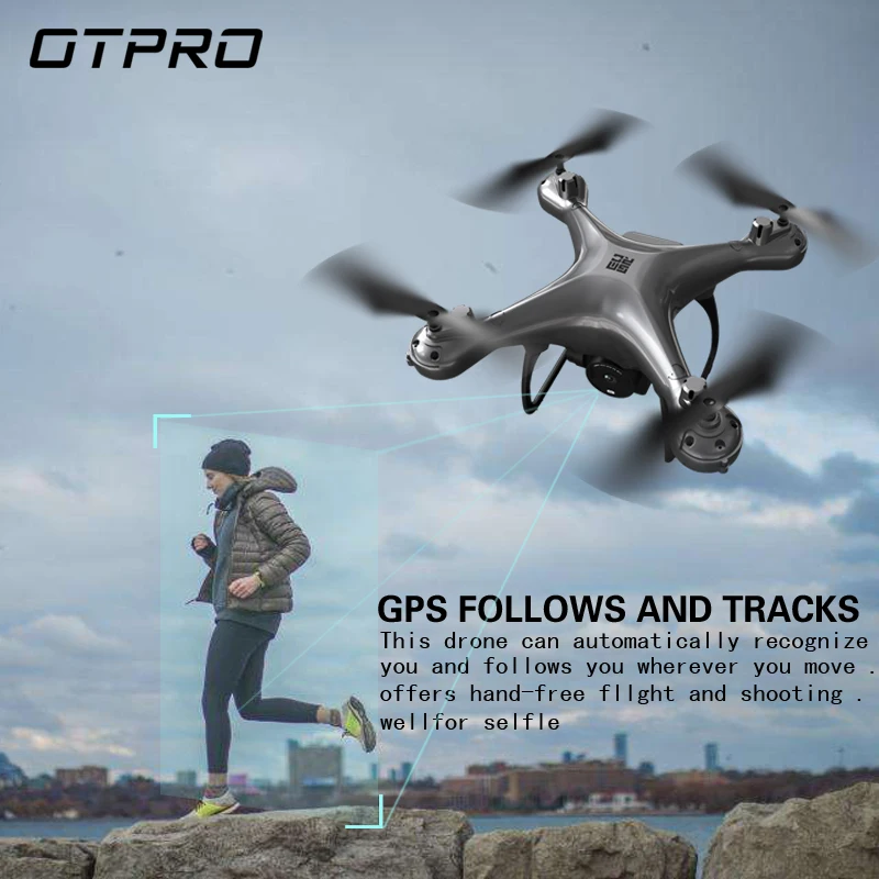 OTPRO 4k 1080p профессиональная FPV камера Wifi RC дроны gps Мини Дрон селфи следуем за мной Квадрокоптер игрушки мальчик vs X6 H68G