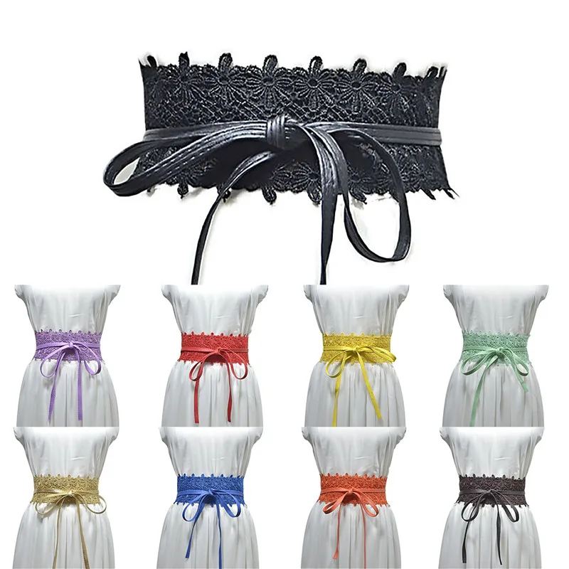 

15 Colors Style Elastic Women Waistband Lace Belt Lady Wide Corset Wedding Fashion Dress Waist Band All-match Elegant Female
