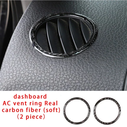dashboard AC vent Для Volkswagen touareg 2011- углеродное волокно приборной панели AC Вентиляционное кольцо литья отделка 2 шт - Цвет: dashboard AC vent