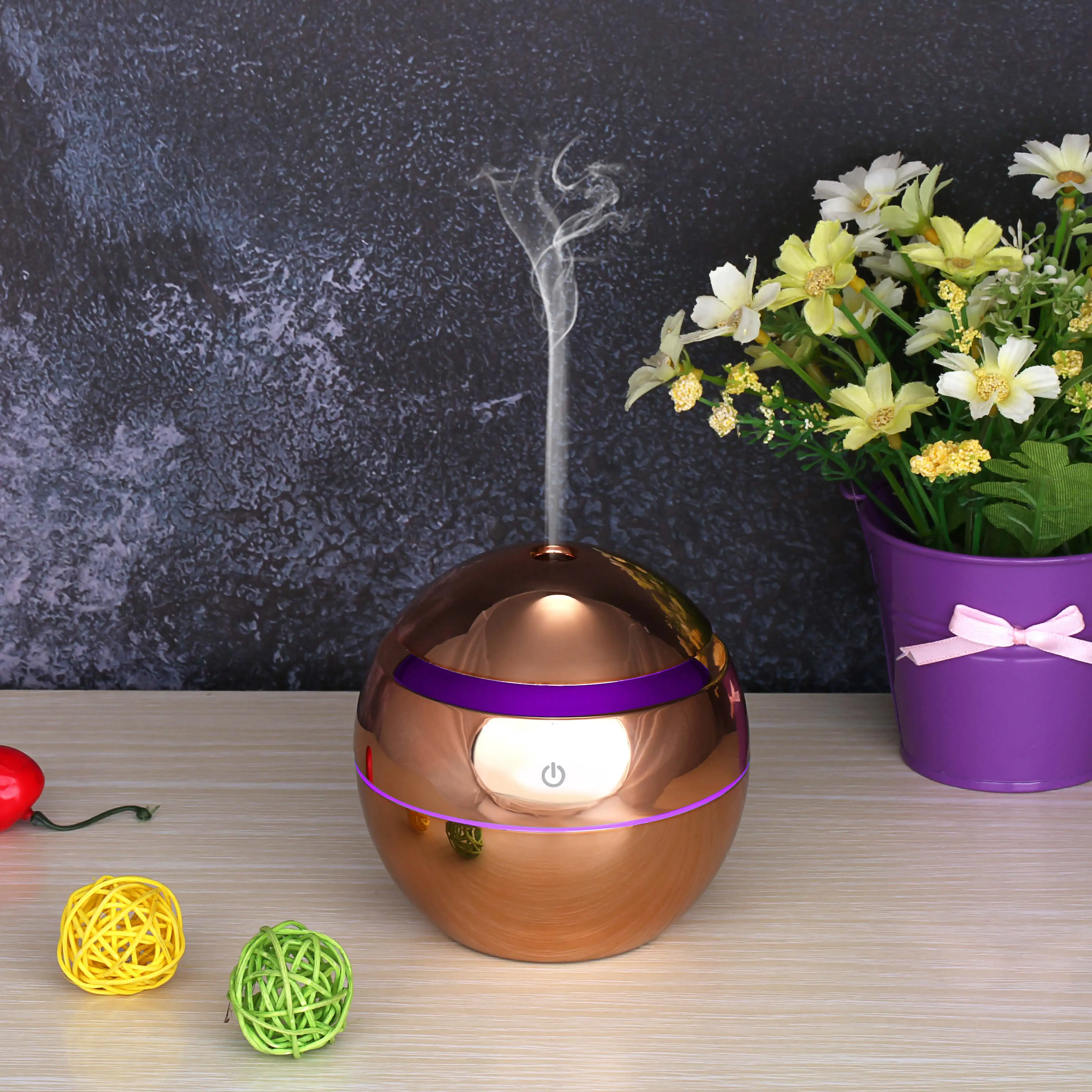

OTOKU 130ml USB Mini Air Cool Mist Humidifier Ultrasonic Air Humidifier Aromatherapy Essential Oil Diffuser Plating for Home