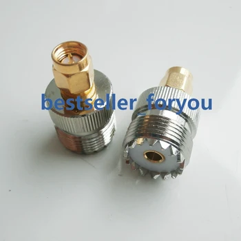 

1Pcs SMA Male to UHF Female SO-239 SO 239 Plug RF Adapter Connect PL-259 Golden