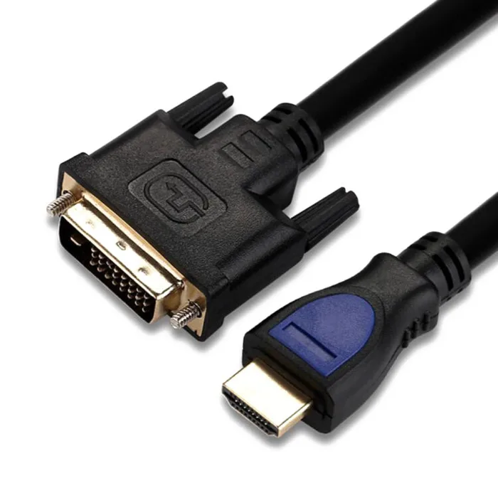 Горячая 1,5 м HDMI к DVI круглый компьютерный линейный Телевизор 1080P двойное кольцо магнит медный дисплей