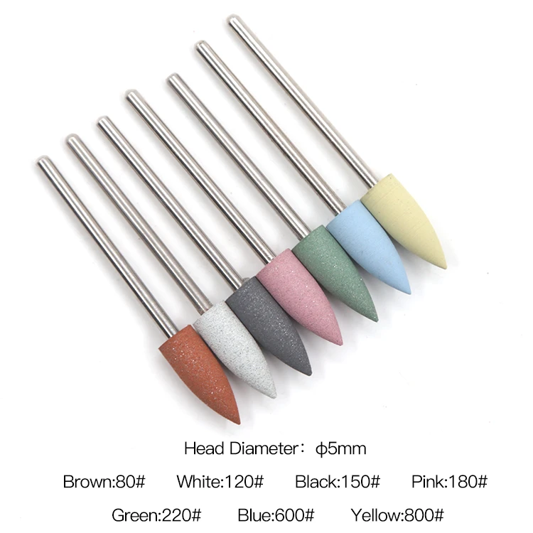 AN-SET107 7PCS Silicon Nail Drill Bit Rotary Burr Cutters for Manicure Machine for Manicure Nail Drill Cutter for Nail Cutter for Pedicure - Цвет: AN-SET107