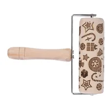 Тиснение Скалка с узором рождественские деревянные скалки для выпечки печенья Скалки Выгравированные рельефные деревянные доски