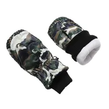 Детские противоскользящие кожаные перчатки камуфляжные утолщенные Лыжные рукавицы детские зимние уличные водонепроницаемые ветрозащитные перчатки для сноуборда