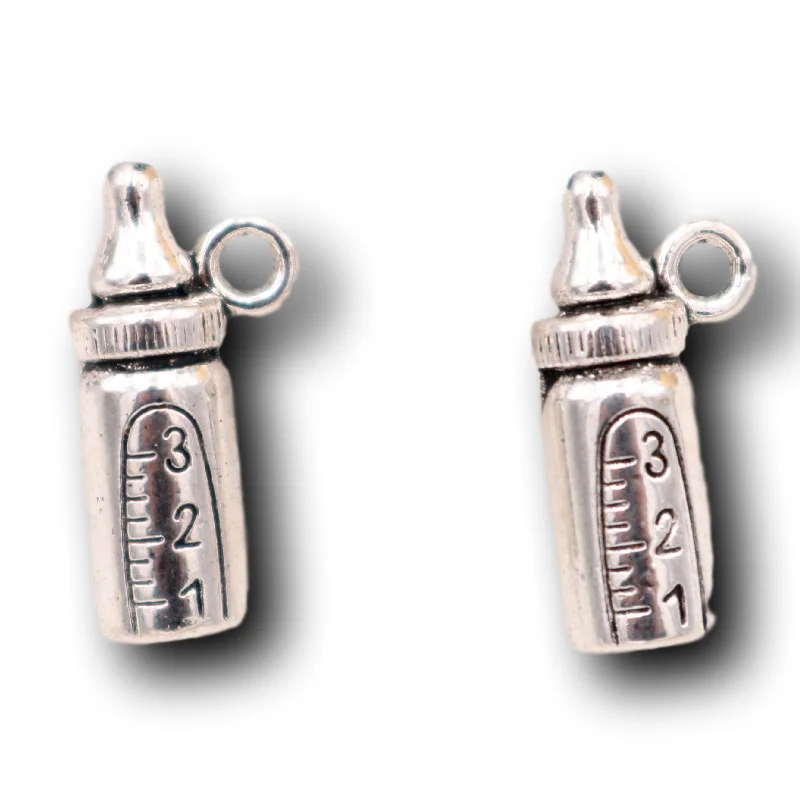 10pcs Cute Baby Bottle Pendant, 3D Bottle Charms, Good Mom Charms - Main Image
