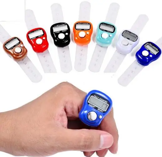 

500pcs/lot by dhl/fedex colorful Electronic Row Counter hand Finger Ring Golf Digit Stitch Marker Tally Counter