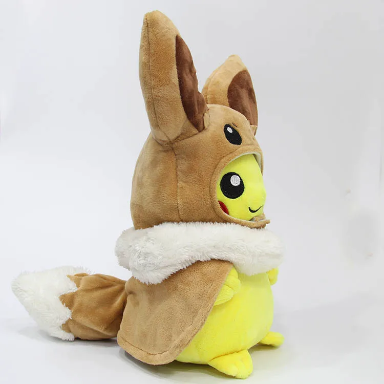 TAKARA TOMY Pokemon плащ Пикачу Cos Eevee плюшевые игрушки Sylveon Leafeon Espeon Vaporeon мягкие милые куклы Хобби коллекционный подарок