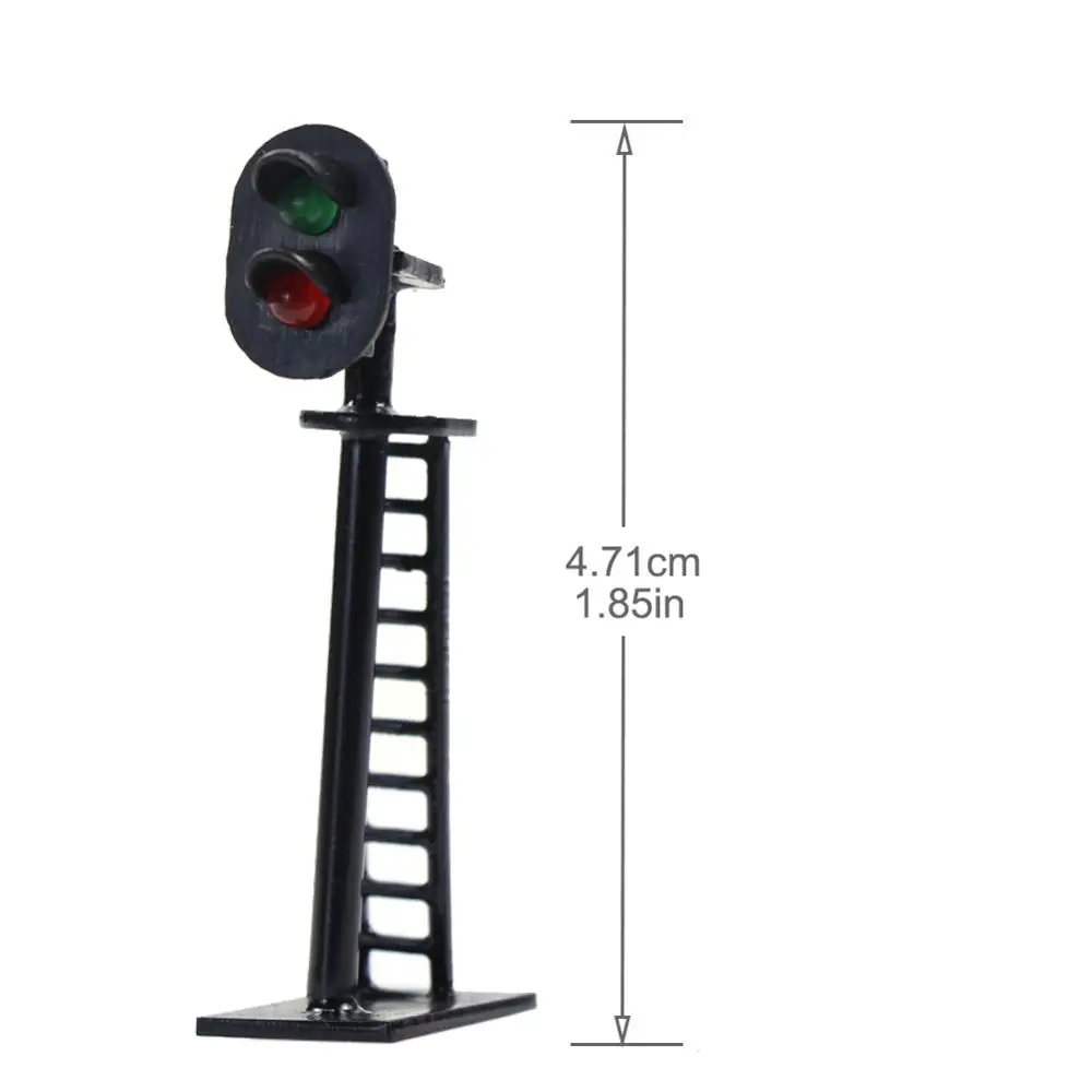 Evemodel JTD05 5pcs Model Railway2-Light N Scale 1:160 Block Signal Green/Red Traffic Singnal 4.5cm 12V LED - Image 2