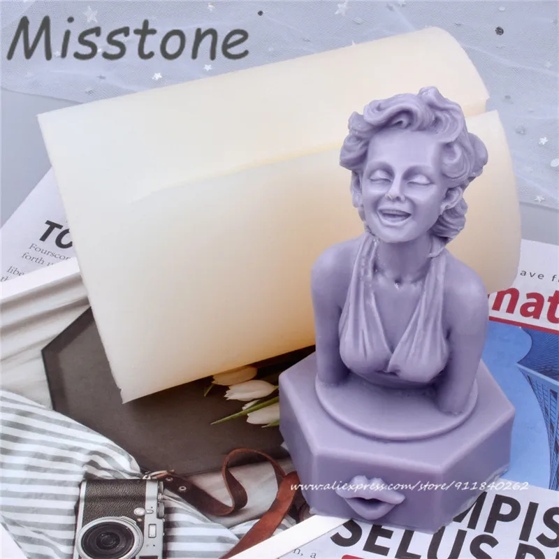 

Marilyn Monroe Candle Body Mold Art Candle Female Epoxy Resin Casting Wax Home Decoration 3D Beautiful Lady Soap Mould