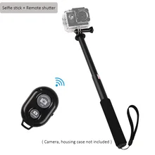 Go pro 12 дюймов алюминиевый монопод селфи палка+ пульт дистанционного спуска затвора для Gopro7 6 5 Yi 4K Sj4000 Sj8 pro Sj9 H9R DJI OSMO Экшн-камера
