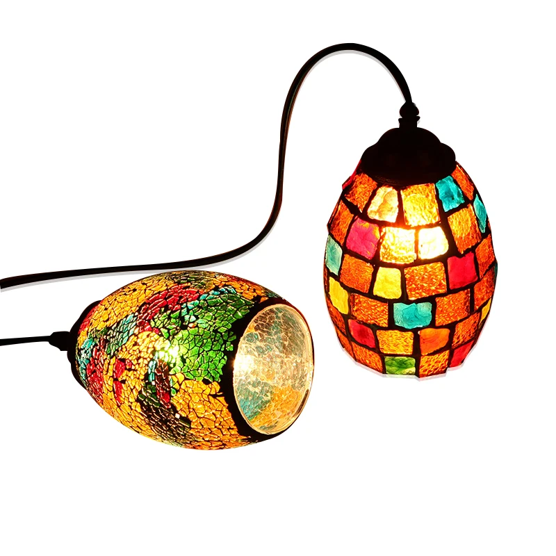 

Vintage Mediterranean Style E27 Hanging Lamp Creative Mosaic Turkish Restaurant Pendant Light For Coffee Bar Clothing Store Cafe