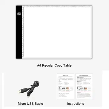 

LED Painting Board A4 Acrylic Copy Drawing Tablet USB Stepless Dimming Digital Graphics Writing Pad Painting Accessories Tool
