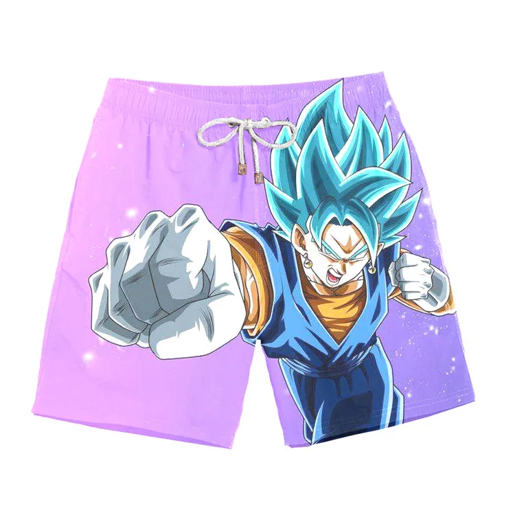 Коричневый Супер Saiyan Бог, супер сайян Гоку 3d принт пляжные повседневные шорты SSGSS Vegito мужские шорты Драконий жемчуг супер модные короткие штаны - Цвет: Коричневый