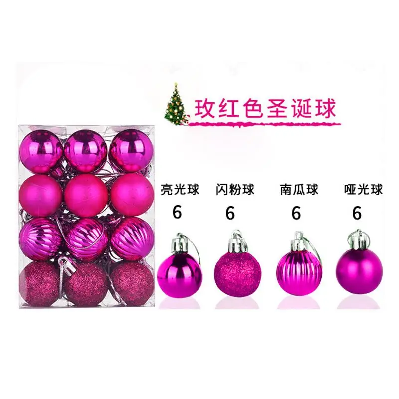 24Pcs/lot 30mm Christmas Tree Decor Ball Bauble Xmas Party Hanging Ball Ornament Decorations For Home Christmas Decorations Gift - Цвет: 08