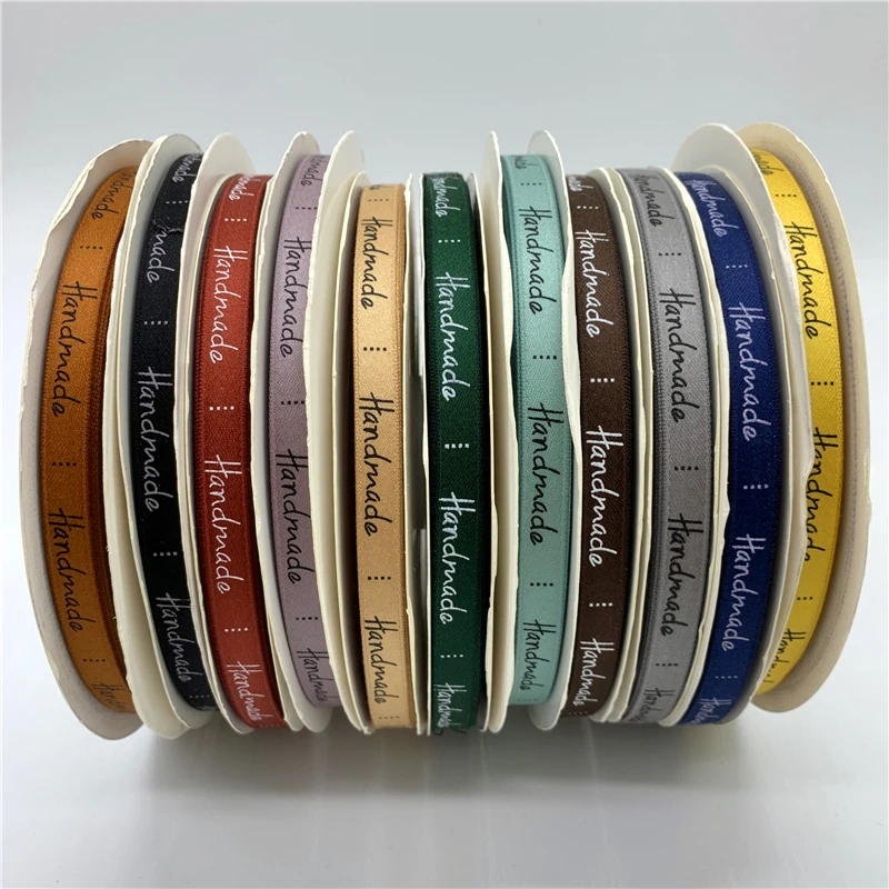 

5yards/Lot 3/8'' (10mm) High Quality Printing Handmade Ribbon Polyester Cotton Ribbon For Bow Wedding Christmas Decoration